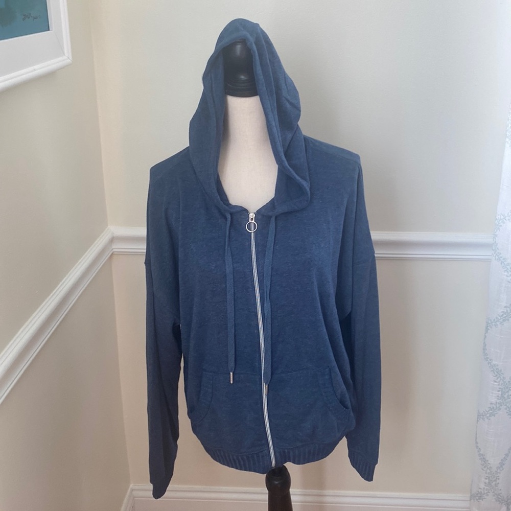 2 LV blue Zip Up Hoodie with Kangaroo pocket nd Vintage Wash. Size XXL. NWT